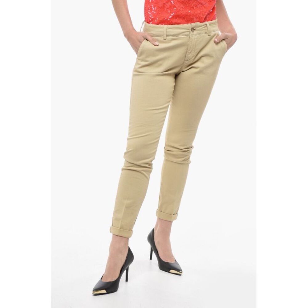 URBAN FOREST Stretch Cotton Chino Pants MALLARD with Turn-Up Hem